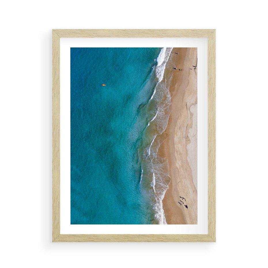 Plakat w ramie 50x70 - Spokój nad morzem - morze, plaża - rama drewno