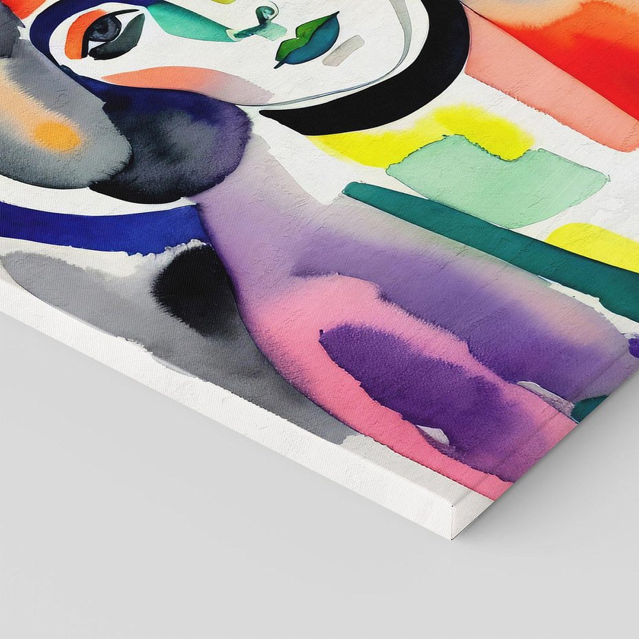 Obraz na płótnie 50x50 - Subtelne Akwarelowe Ulotności - abstrakcyjny akwarelowy portret kobiety, rozmyte farby