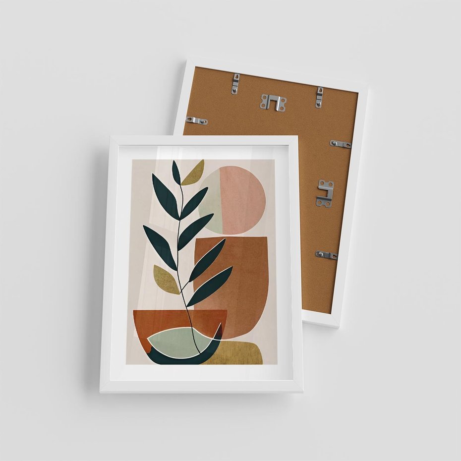 Plakat w ramie 30x40 - Boho Taniec Stylu - boho obraz, abstrakcja - rama biała