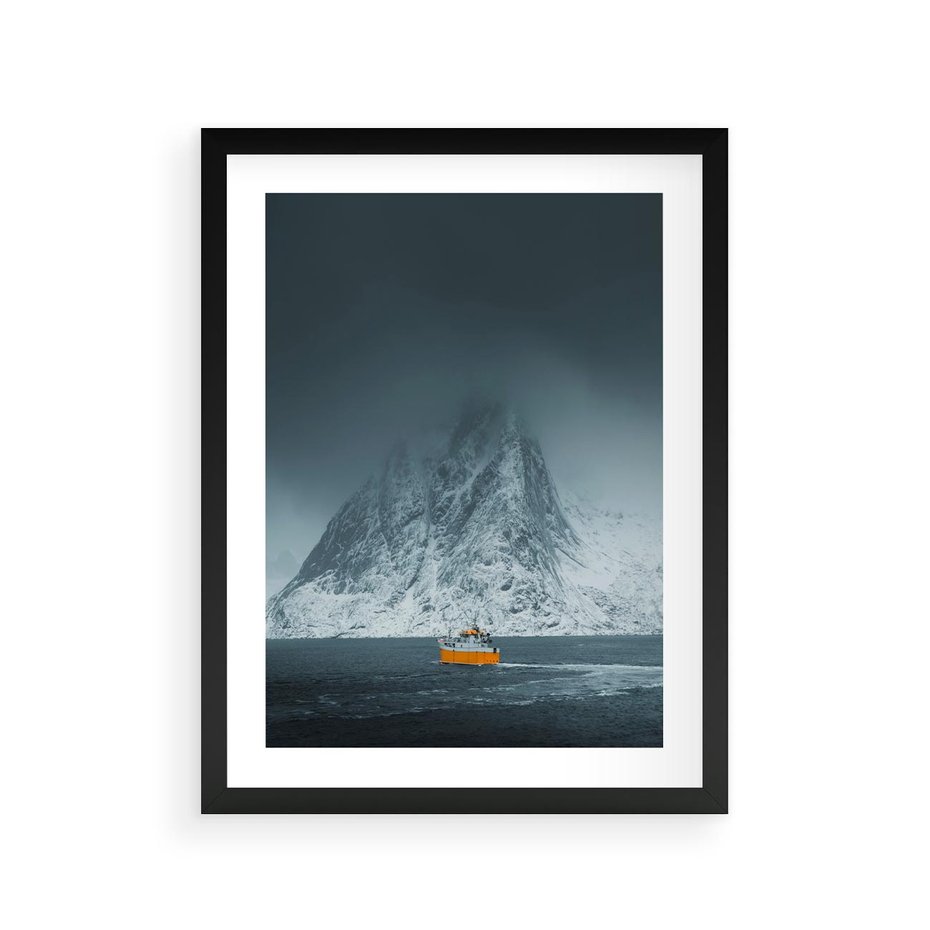 Plakat w ramie 30x40 - Skandynawski pejzaż - skadynawski, pejzaż - rama czarna