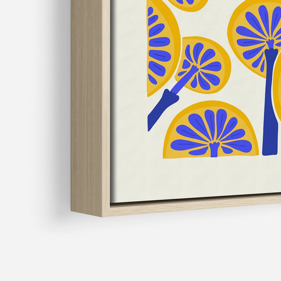 Obraz w ramie 70x100 - Malowane w słońcu - abstrakcyjna kompozycja, grzyby - rama drewno