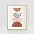 Plakat w ramie 40x50 - Geometryczna Harmonia w Brązach i Beżach - geometryczne kształty, brązy i beże - rama drewno
