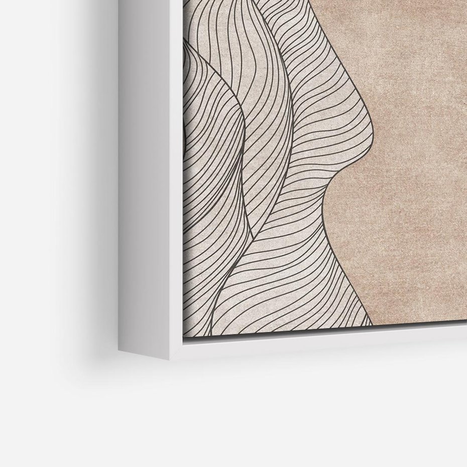 Obraz w ramie 80x80 - Symfonia uczuć i kształtów - delikatna kompozycja, falujące linie - rama biała