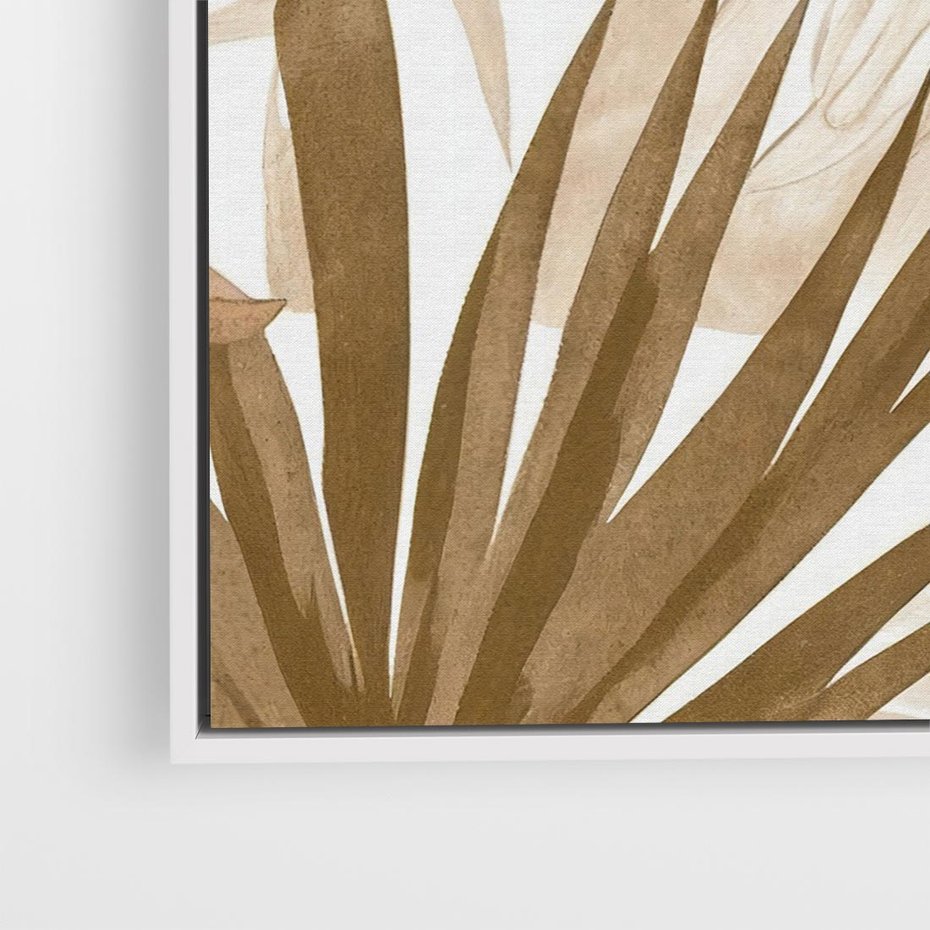 Obraz w ramie 80x80 - Liście w Akwareli - akwarela, malowane liście - rama biała