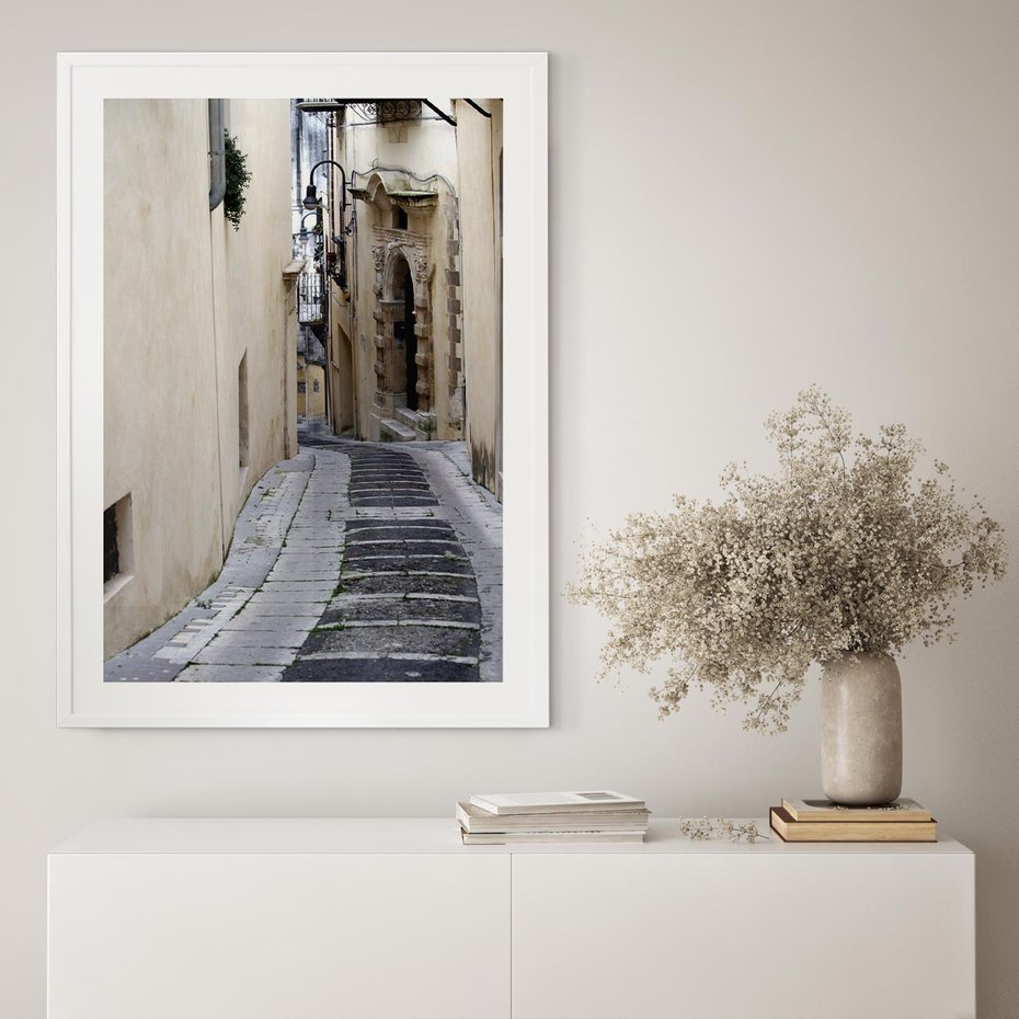 Plakat bez ramy 50x70 - Uroki Włoskiej Uliczki - włoska, uliczka