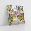 Obraz na płótnie 80x80 - Uliczka w mieście: włoska atmosfera - uliczka, miasto
