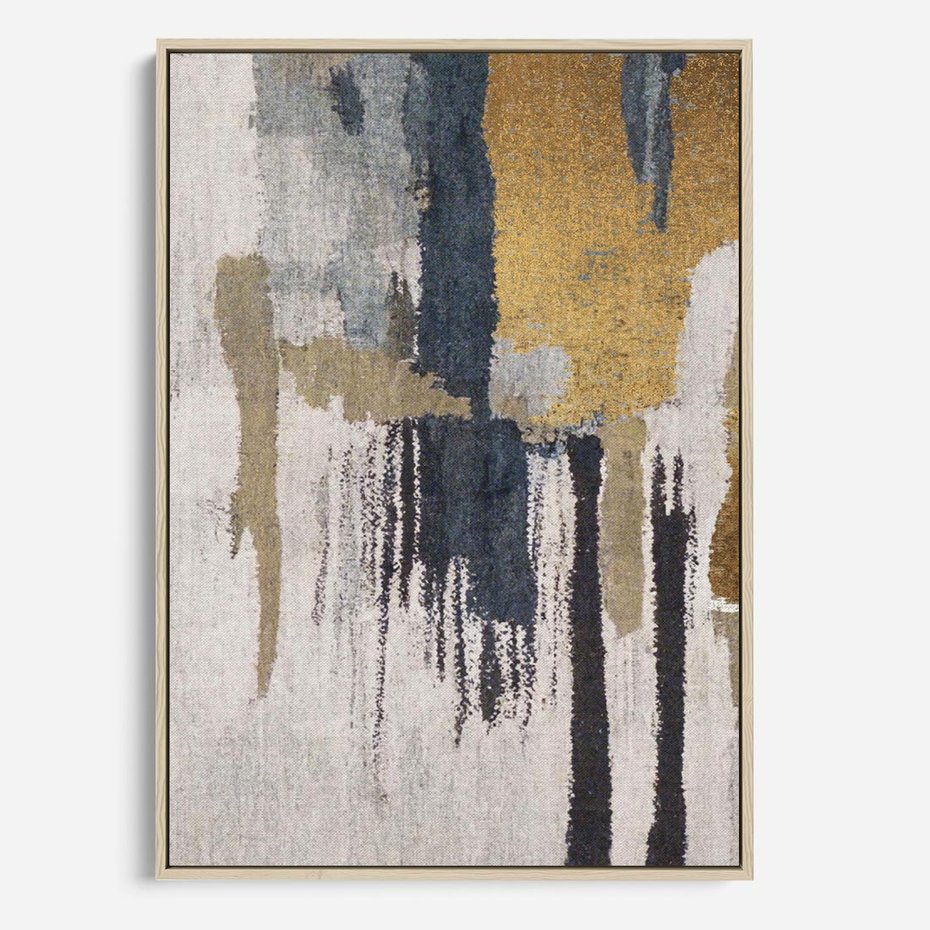 Obraz w ramie 50x70 - Odyseja w świetle i cieniu - abstrakcja, porysowana ściana - rama drewno