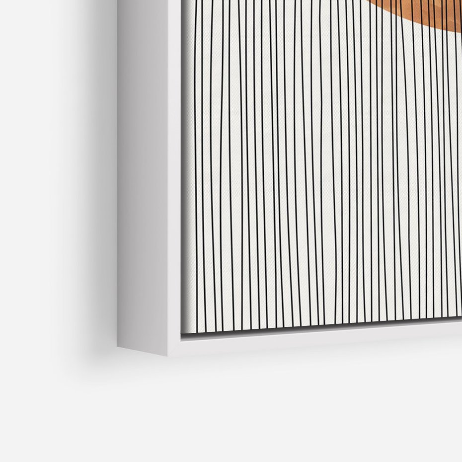 Obraz w ramie 70x100 - Konturem Kształtowane - koło, boho styl - rama biała