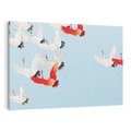 Obraz na płótnie 100x70 - Eteryczne Żurawie - lecące żurawie, orientalna sztuka