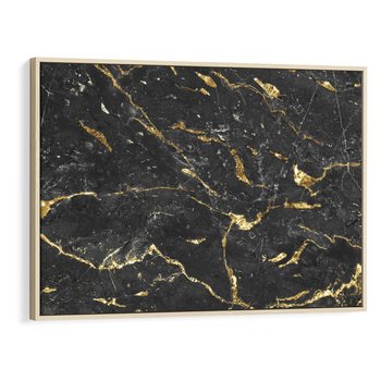 Obraz w ramie 100x70 - Egzotyczny Blask - marmur, złoto - rama drewno