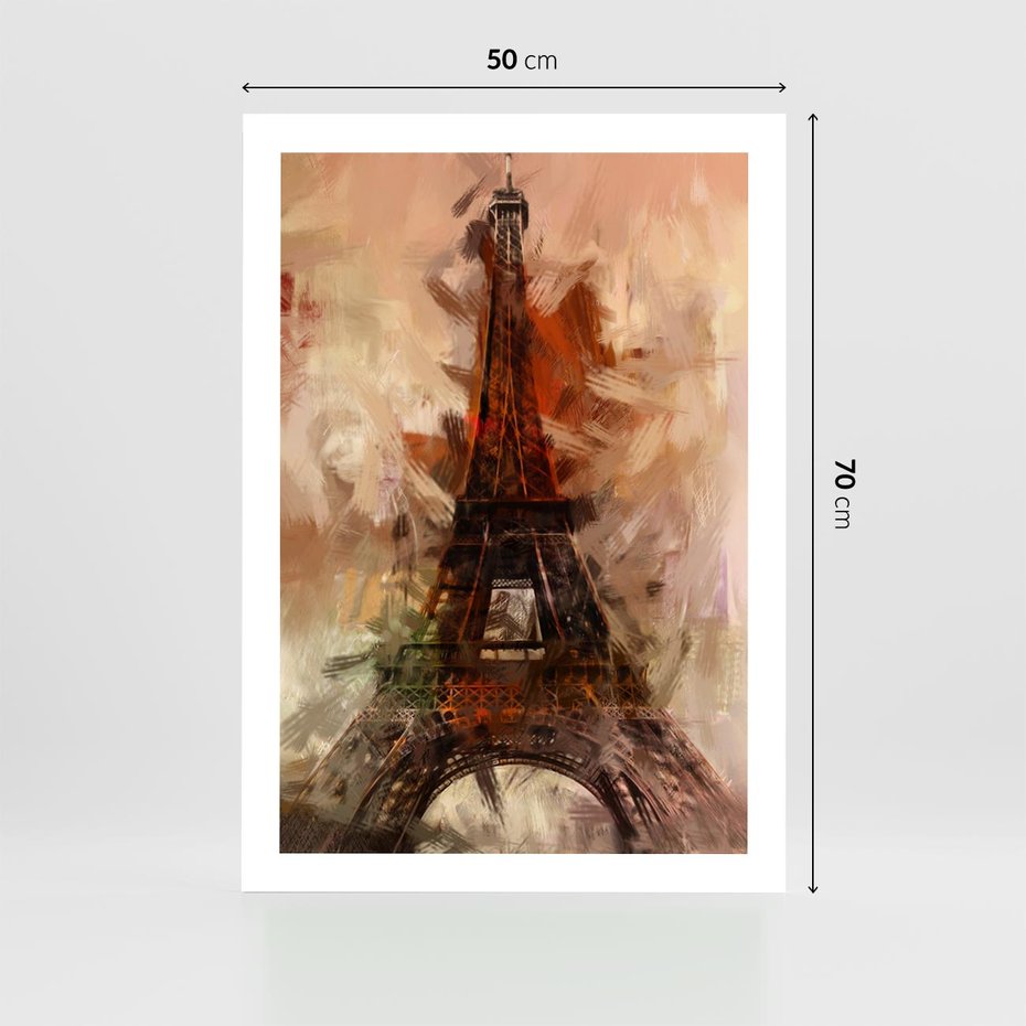 Plakat bez ramy 50x70 - Abstrakcyjna Eiffla - miasto w nowej formie - Eiffla, abstrakcja