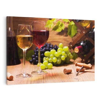 Obraz na płótnie 70x50 - owocowy raj - wino, winogrona