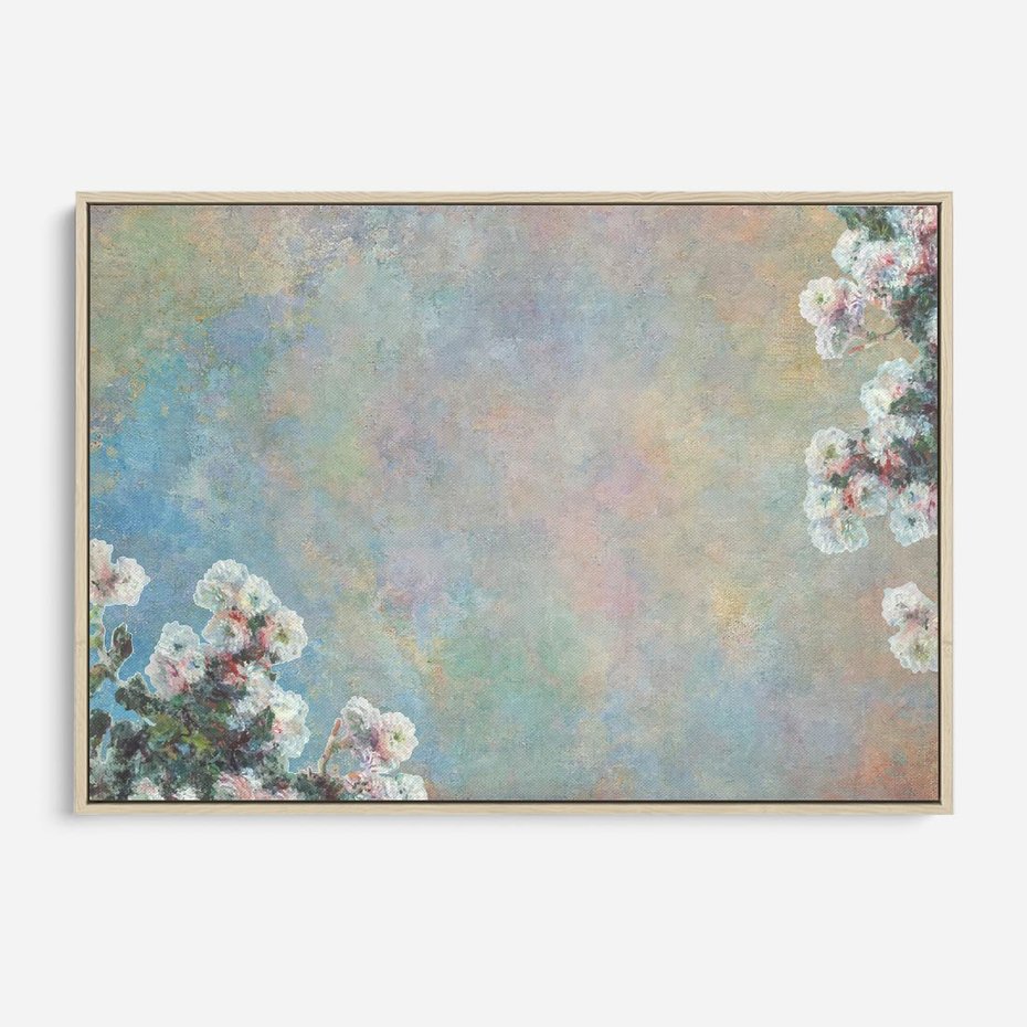 Obraz w ramie 70x50 - Księżycowy sen artysty - subtelny obraz olejny, minimalizm - rama drewno