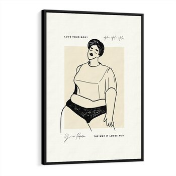 Obraz w ramie 50x70 - Elegancja Kobiecej Formy - nowoczesna sztuka kobieca, plakat - rama czarna