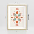 Plakat w ramie 30x40 - Symfonia Natury - abstrakcyjne plamy w odcieniach pomarańczowym, kropki plamki - rama drewno