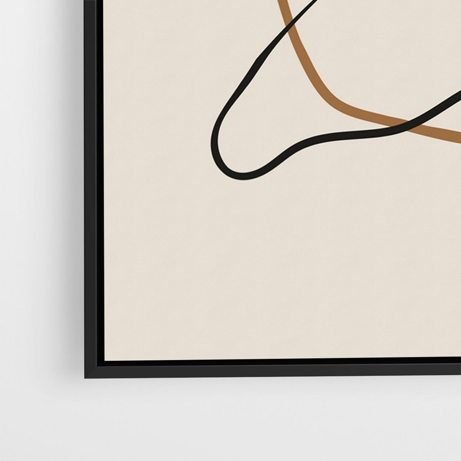 Obraz w ramie 70x100 - Bezczasowe Kontury - abstrakcyjne linie, zaplątane - rama czarna