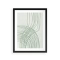 Plakat w ramie 30x40 - Migotliwa Spokojna Zieleń - zielony plakat, abstrakcyjne splątane linie - rama czarna