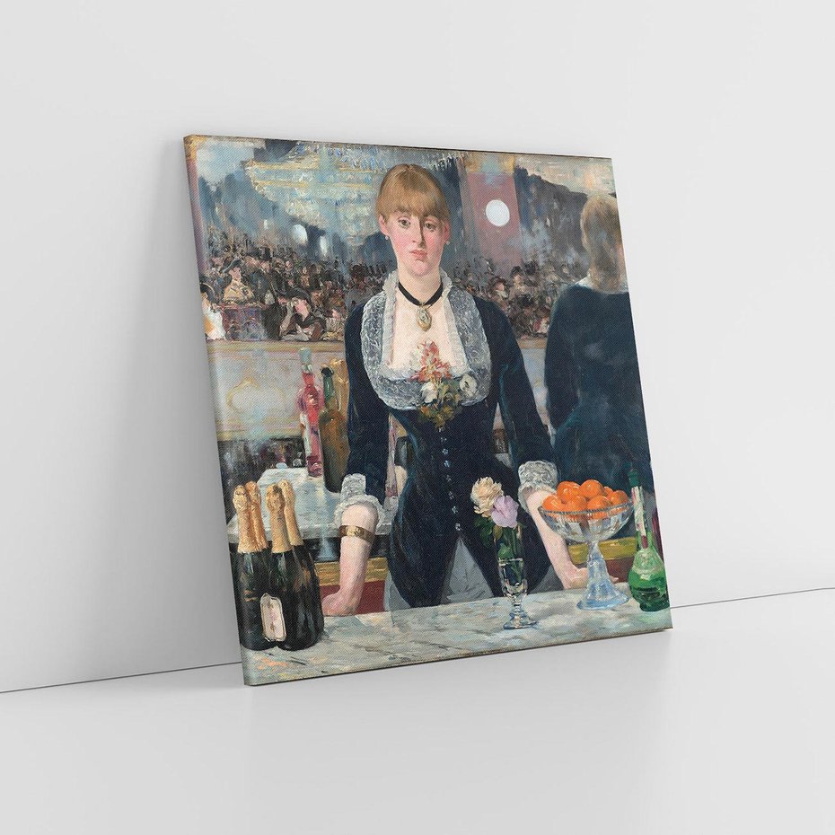 Obraz na płótnie 30x30 - "Bar w Folies-Bergère" (1882) Edouard Manet - Reprodukcja - reprodukcja, obraz na płótnie