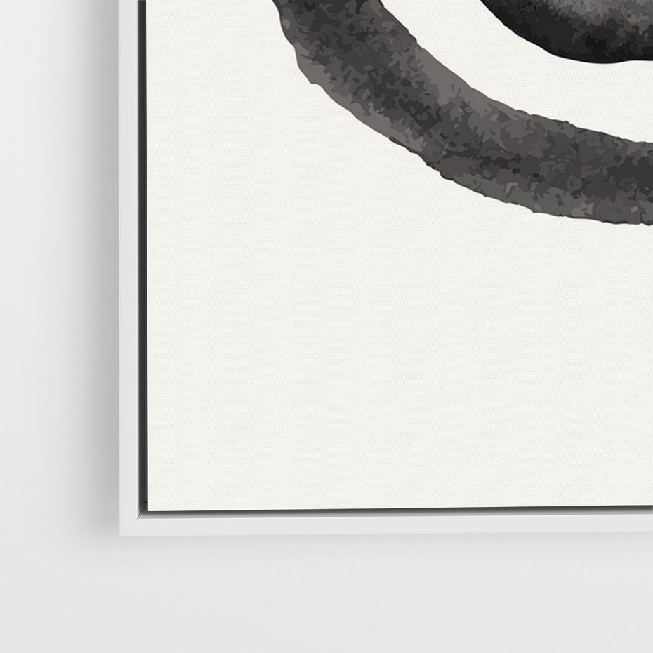 Obraz w ramie 70x100 - Bezgraniczne Widoki - abstrakcyjne plamy okręgi, akwarelowe - rama biała