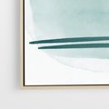 Obraz w ramie 50x50 - Turkusowy Świat - minimlizm, abstrakcja - rama drewno