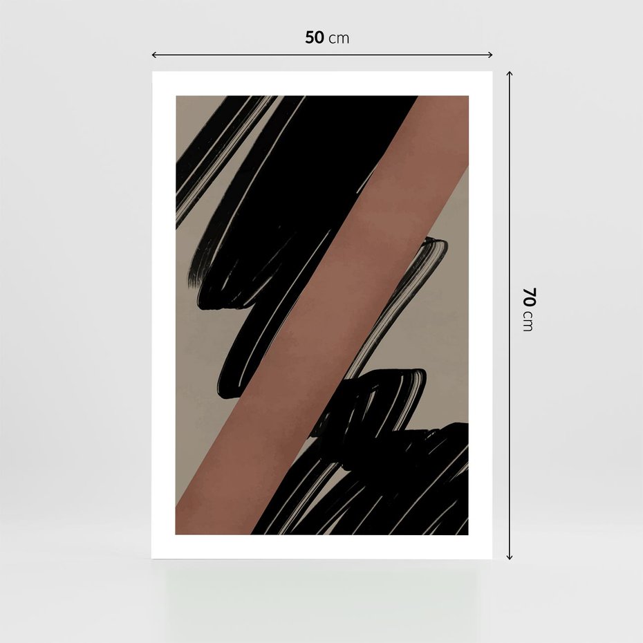 Plakat bez ramy 50x70 - Mroczne Refrakcje - abstrakcja, czarne splatane linie