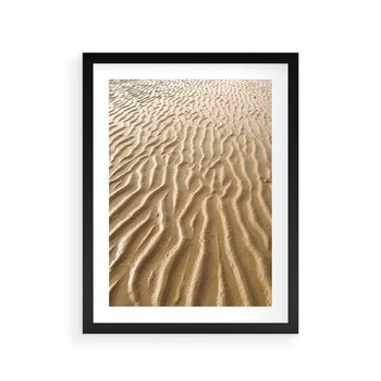 Plakat w ramie 40x50 - Piasek i Nieskończoność - pustynia, piasek - rama czarna