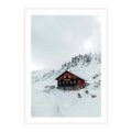Plakat bez ramy 50x70 - Zimowa Magia - domek, śnieg