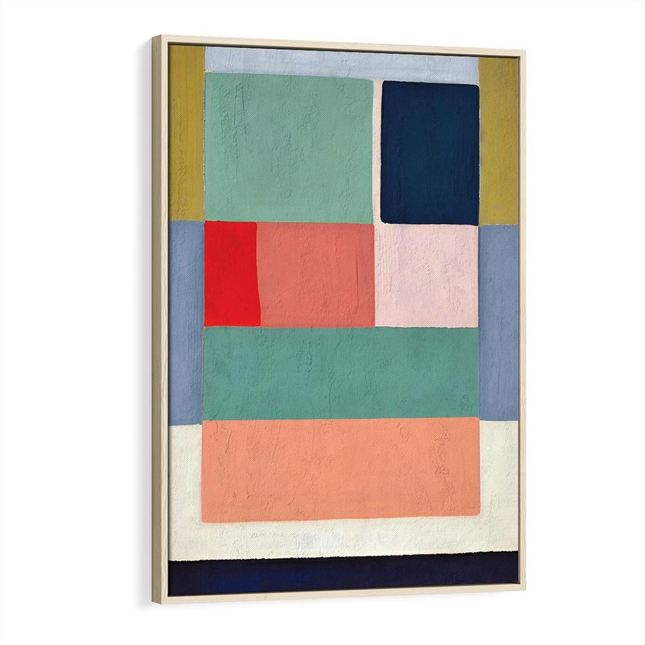 Obraz w ramie 80x120 - Bezgraniczne Nastroje Harmonii - abstrakcyjne geometryczne kształty, olejny obraz - rama drewno