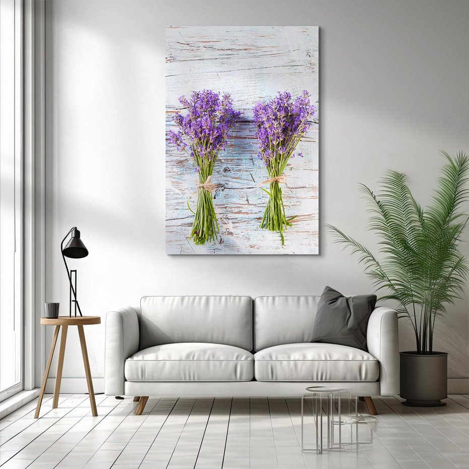 Obraz na płótnie 50x70 - Urok lawendowych pól - lawenda, kawiaty