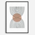 Obraz w ramie 70x100 - Przenikające Widzenia - półkola, koło - rama czarna
