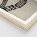 Plakat w ramie 50x70 - Kontury Ewolucji Materii - boho plakat, czarne kropki kreski - rama drewno