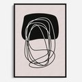Obraz w ramie 70x100 - Strukturalne Kontrasty - abstrakcyjne szkicowane linie, minimalizm - rama czarna