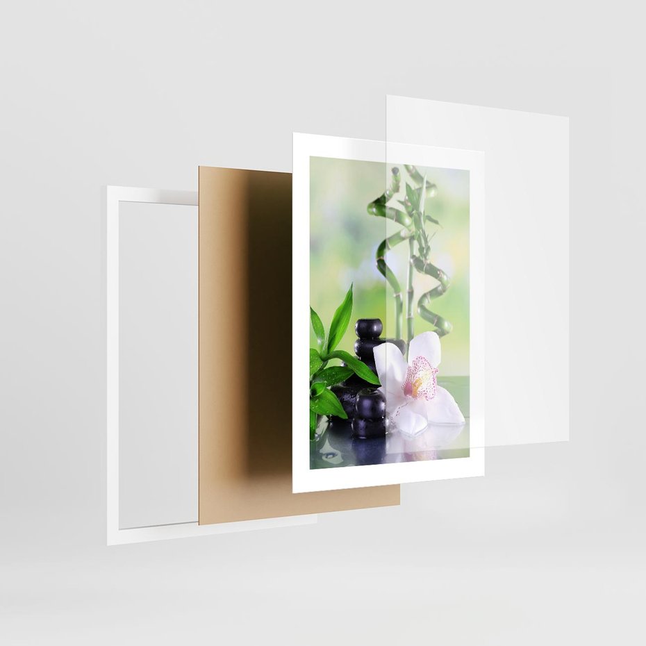 Plakat w ramie 30x40 - Spa pełne kwiatów i relaksu - spa, kwiat - rama biała