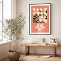 Plakat bez ramy 30x40 - Mgliste Refleksje - nowoczesny plakat, różowe tło