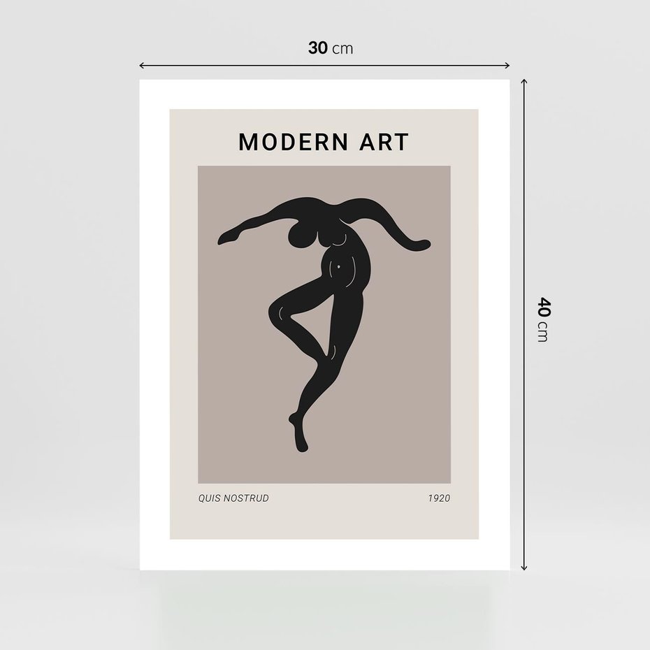 Plakat bez ramy 30x40 - Modernistyczna Wizja - plakat modern, czarna postać