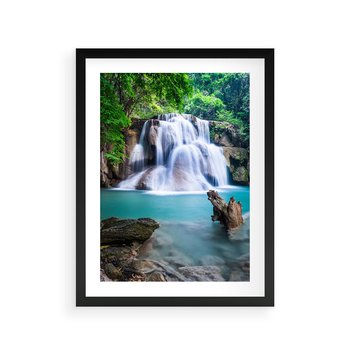 Plakat w ramie 50x70 - Abstrakcyjna nowoczesność - wodospad, woda - rama czarna