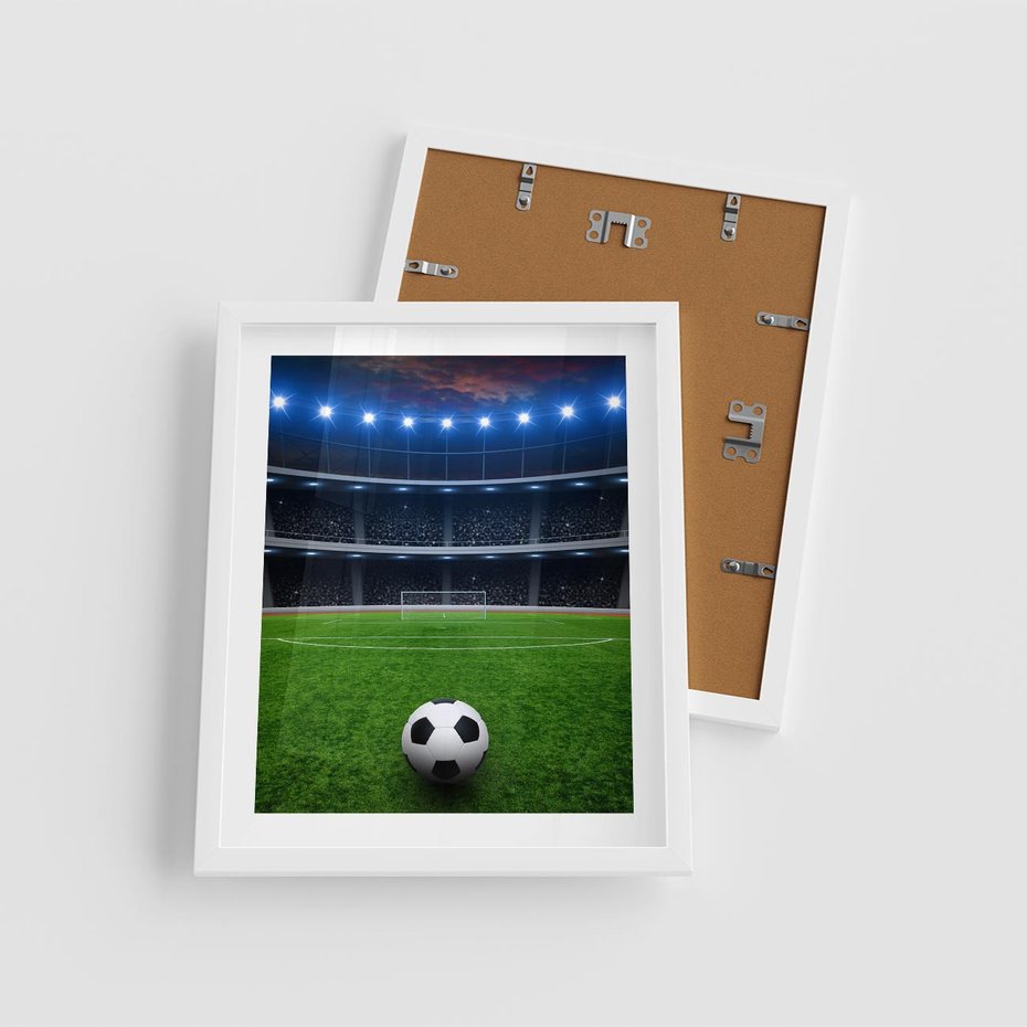 Plakat w ramie 40x50 - Piłka nożna - gol! - piłka nożna, gol - rama biała