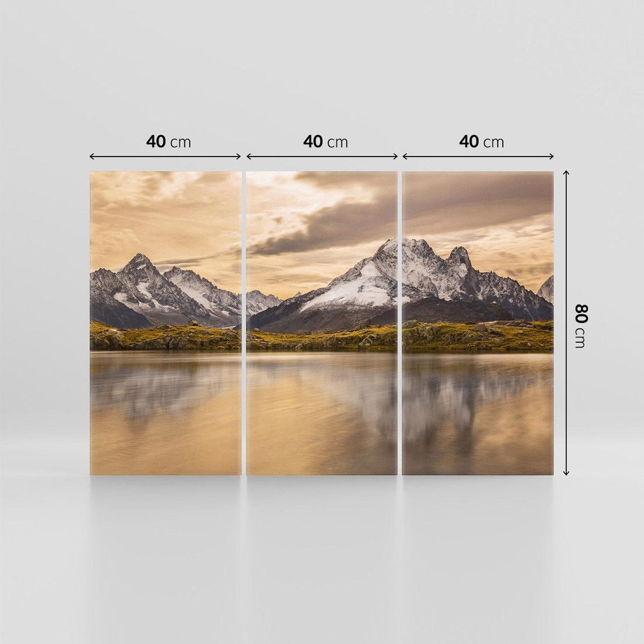 Obraz na płótnie 120x80 - Harmonia natury - góry, jezioro