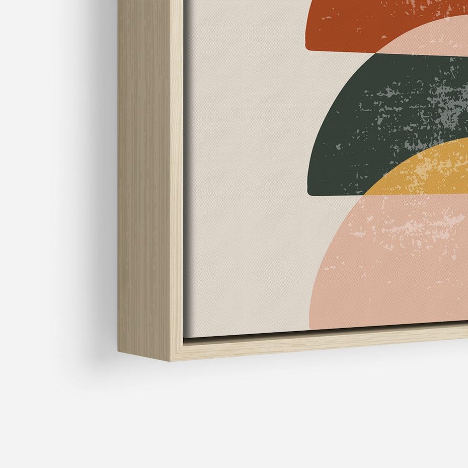 Obraz w ramie 50x50 - Energetyczne Wzory - nowoczesny plakat, abstrakcyjne kształty - rama drewno