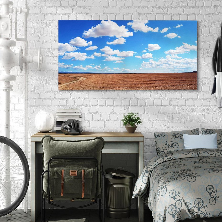 Obraz na płótnie 140x70 - Łąka - Niebo i chmury - łąka, niebo