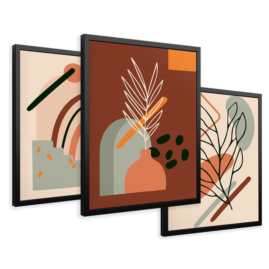 Zestaw obrazy w ramie 50x70 galeria - Boho, plakaty, do, salonu, sypialni - rama czarna