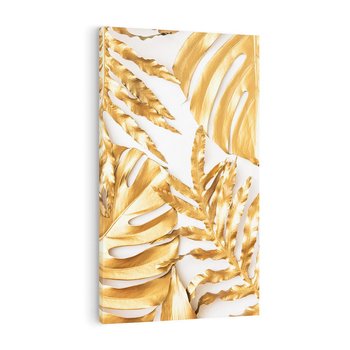 Obraz na płótnie 80x120 - Monstera Złote Liście - monstera, złote