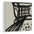 Obraz w ramie 80x80 - Złudne Kontemplacje - abstrakcyjna mroczna kompozycja, nieregularne - rama biała