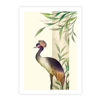 Plakat bez ramy 21x30 - Kwiatowa Ekspresja - japońska sztuka, ptak