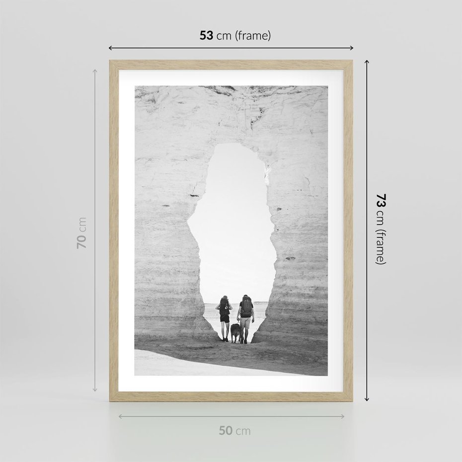 Plakat w ramie 50x70 - Podróżna Eksploracja - Echa Przygody - rama drewno