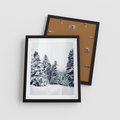 Plakat w ramie 40x50 - Zimowy Las Pod Kołdrą - las, zima - rama czarna