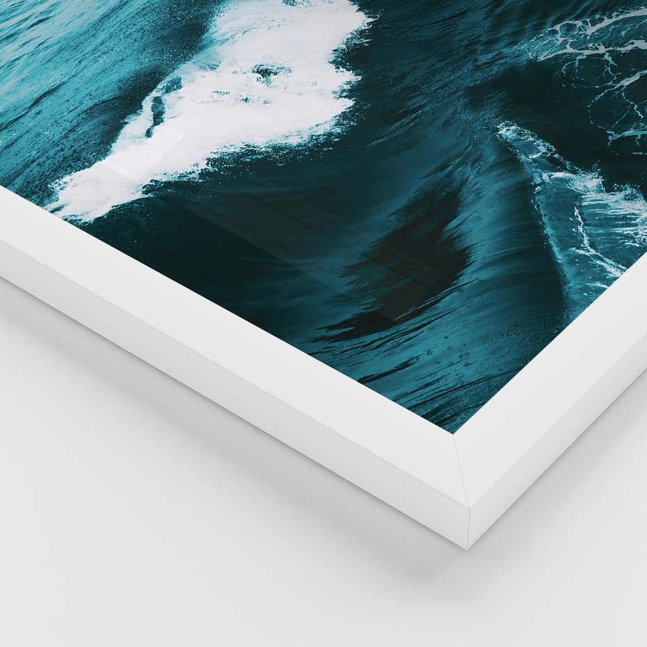 Zestaw obrazy w ramie 40x50 galeria - Morze, ocean, fale, woda - rama biała