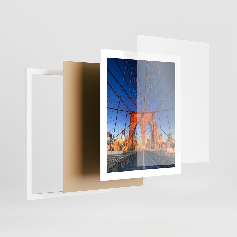 Plakat w ramie 40x50 - Most architektoniczne arcydzieło - most, architektura - rama biała