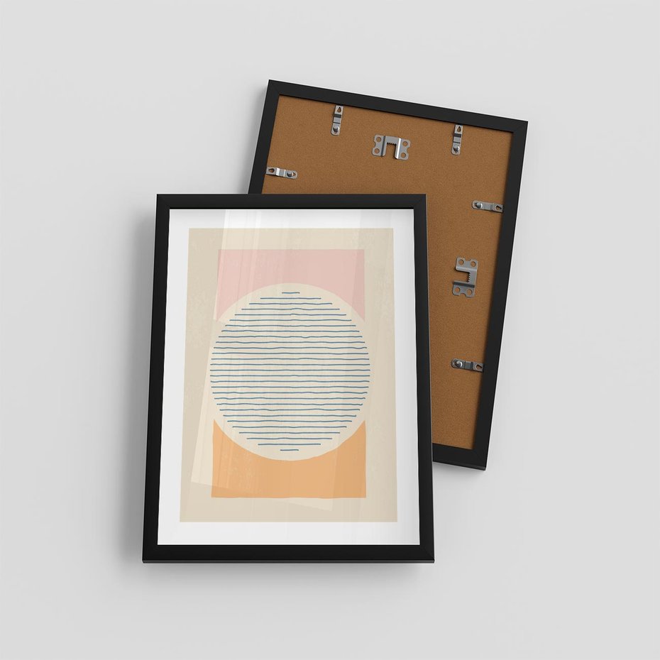 Plakat w ramie 30x40 - Rozbijająca Opowieść - geometryczne kształty, koła - rama czarna