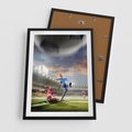 Plakat w ramie 50x70 - Ekscytacja Sportowego Świata - gol, mecz - rama czarna
